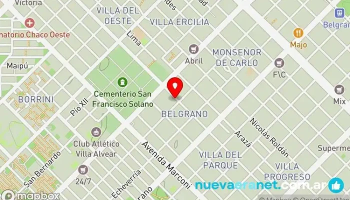 mapa de Como Agua para Chocolate Repostería Artesanal Pastelería en Resistencia