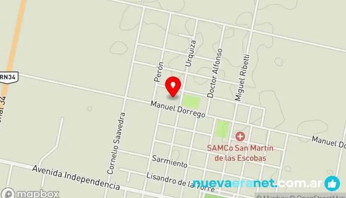 mapa de Como Pan Caliente Panadería en San Martin de las Escobas