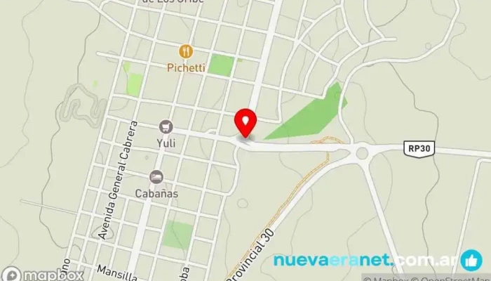 mapa de Complejo El Tala Agencia de alquiler de cabañas en Achiras
