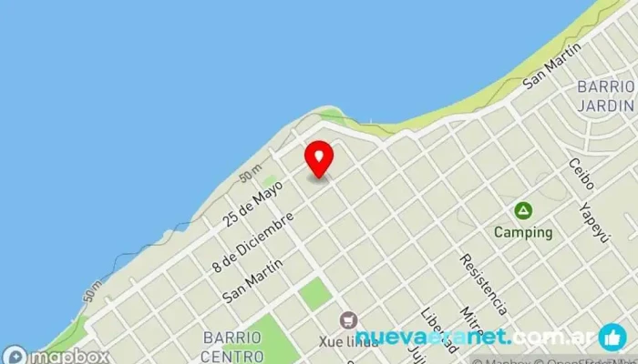 mapa de Complejo las Rocas Hotel en Paso de la Patria