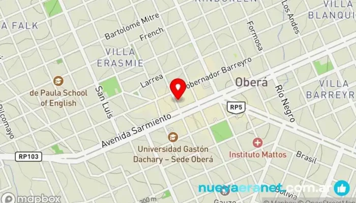 mapa de Confiteria Alemana Cafetería en Oberá
