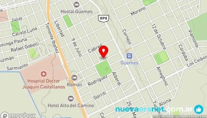 mapa de Confitería Benur Pastelería francesa, Cafetería en Gral. Guemes