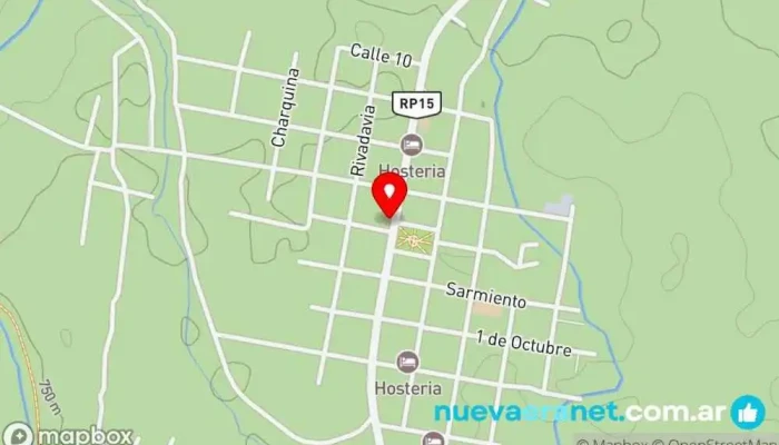 mapa de Confitería San Carlos Bar con música en directo, Bar restaurante, Cafetería, Heladería en San Carlos Minas