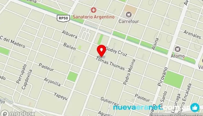 mapa de Confiteria San Martin la Pichona Panadería en Las Heras