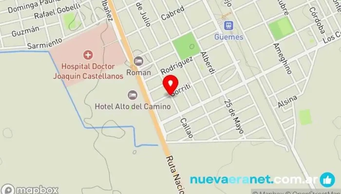mapa de Confiteria y panaderia La Providencia Panadería en Gral. Guemes