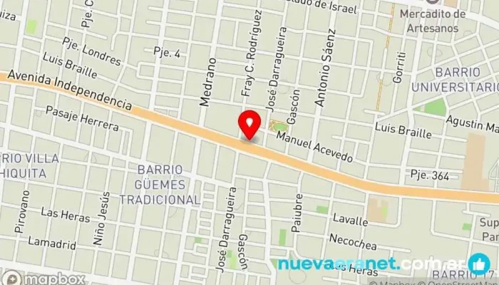 mapa de Cono Sur Levaduras SRL Tienda de suministros para hornear, Panadería, Tienda de alimentación, Tienda naturista, Supermercado en Corrientes