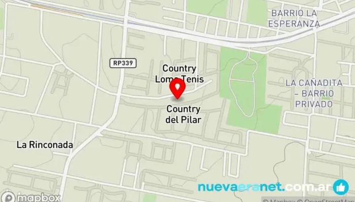 mapa de Country del Pilar Club de campo, Club en Manantial
