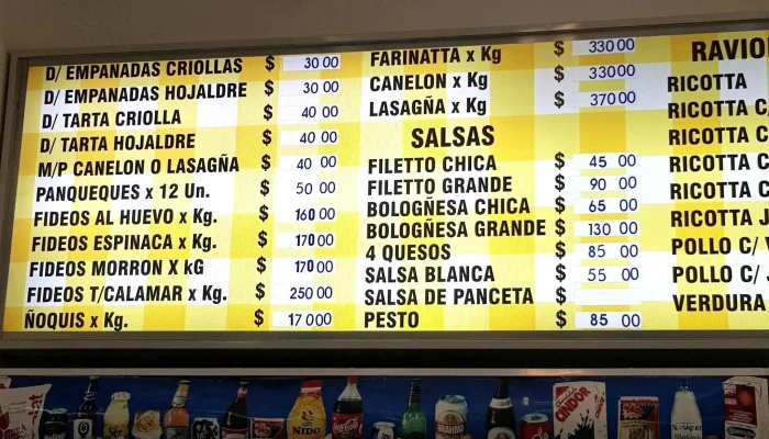 Davico La Portena Pastas Frescas Y Panaderia Carta - San Juan