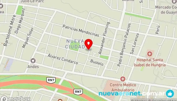 mapa de Del Alba Pastelería en Guaymallén