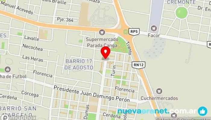 mapa de Délice Panaderia Panadería en Necochea