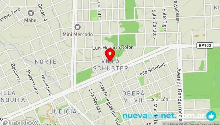 mapa de Delicias caseras de valeria Pastelería en Oberá