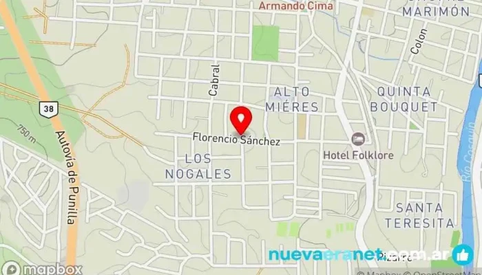 mapa de Delicias Caseras Panadería en Cosquín