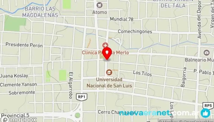 mapa de Delicias Del Cerro Cafetería, Pastelería, Heladería en Merlo