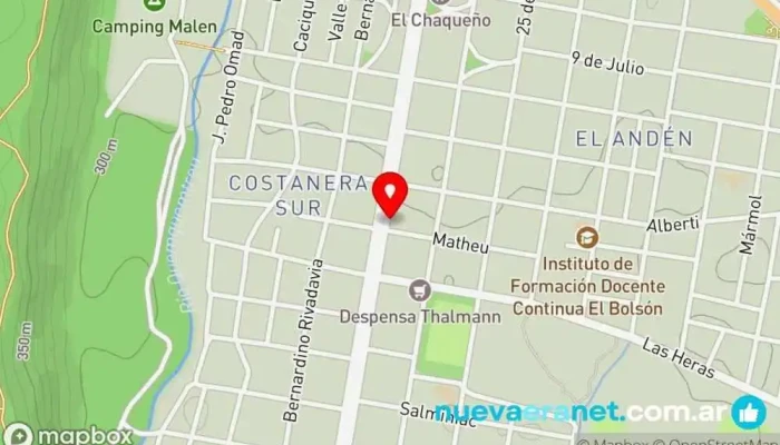 mapa de DELICIAS DEL LAGO Panadería en El Bolsón