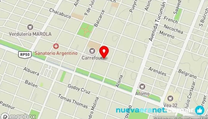 mapa de Delizia Panadería en San Martín