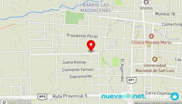 mapa de Departamentos Valentina Agencia de alquiler de alojamientos para vacaciones en Merlo