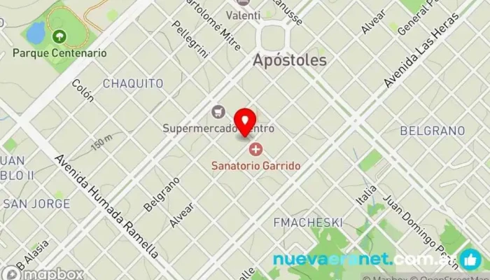 mapa de Dolce Vita Comidas Restaurante en Apóstoles