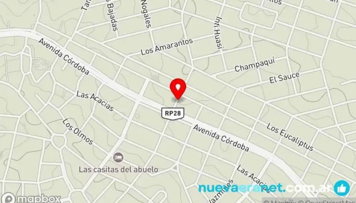 mapa de Domos Chajá Fábrica, Arquitecto, Establecimiento de venta de madera en Villa Santa Cruz del Lago