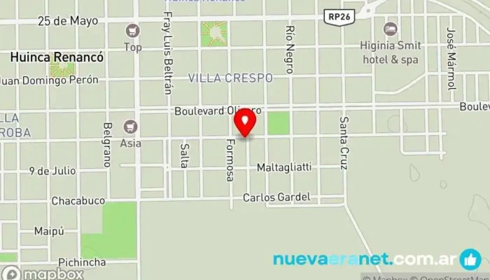 mapa de Don Fausto Pastelería en Huinca Renanco