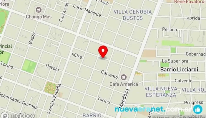 mapa de Dulce Corazón Panadería en Rawson
