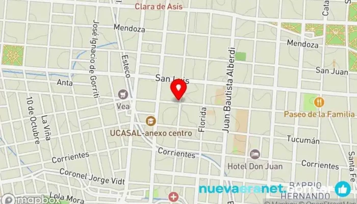 mapa de DULCE ENCANTO Panadería, Cafetería, Heladería en Salta
