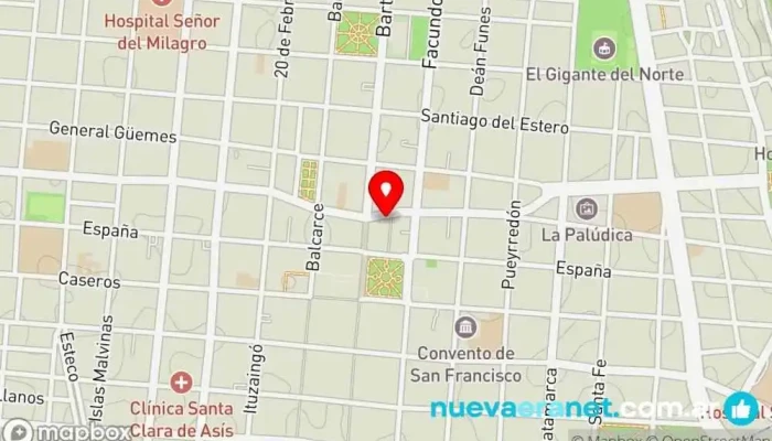 mapa de DULCE ENCANTO Panadería, Cafetería, Heladería en Salta