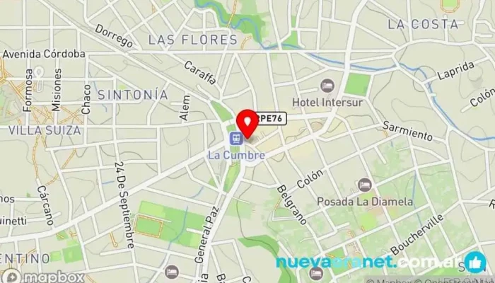 mapa de Dulce Jazmín Panadería y Pastelería Artesanal Panadería en La Cumbre