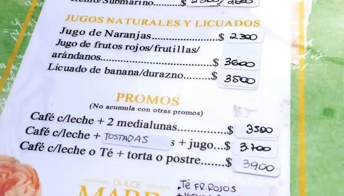 Dulce Marbe Casa De Te Carta - Santa Rosa de Calamuchita