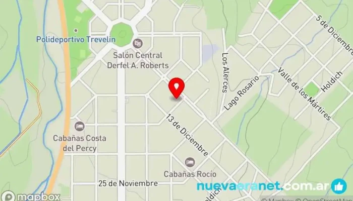 mapa de Dulce Tentación Panadería en Trevelin
