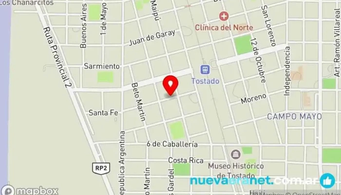 mapa de DULCE TENTACION Pastelería en Tostado