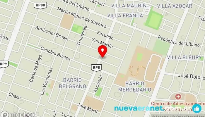 mapa de Dulces Y Pan Panadería en Villa Krause