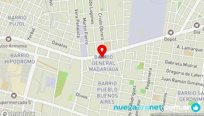 mapa de El Ceibo Panadería en Corrientes