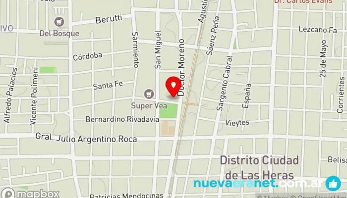 mapa de el club del pan Panadería en Las Heras