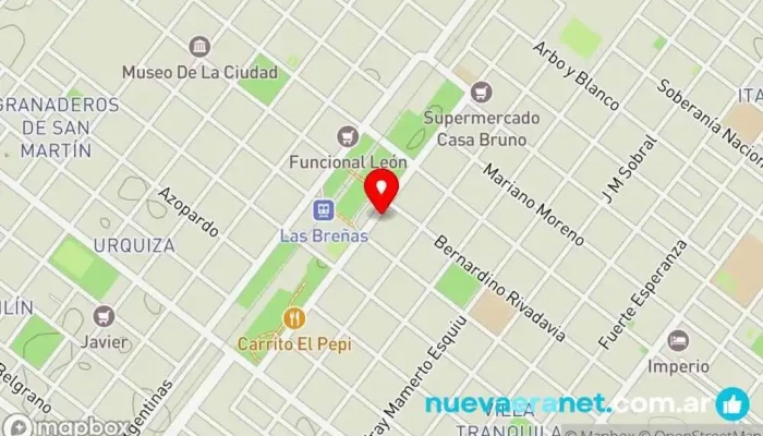 mapa de El Gringo (sucursal) Panadería en Las Breñas