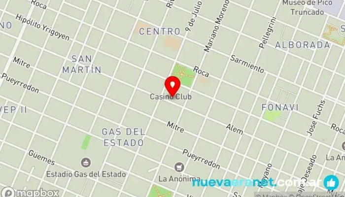 mapa de El Hornerito Panadería en Pico Truncado