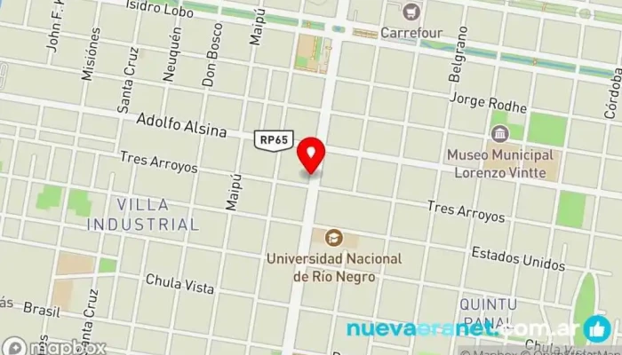 mapa de El Molino Confitería y Repostería Panadería, Pastelería, Cafetería en Gral. Roca