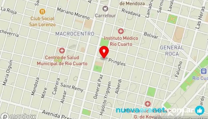 mapa de El toboso Panadería en Río Cuarto