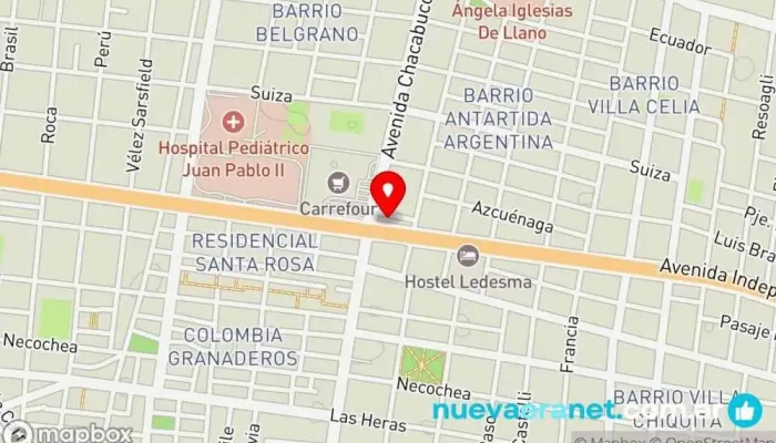 mapa de Espacio Casa - Colchones Cannon Colchonería, Tienda de mobiliario para dormitorios, Tienda de artículos para el hogar en Corrientes
