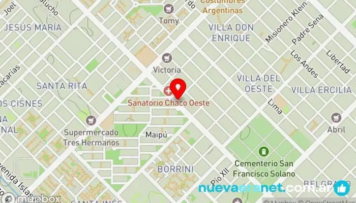 mapa de Establecimientos Martinez Panadería en Resistencia