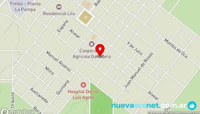 mapa de Estacion De Servicio, Sociedad Cooperativa Agricola Ganadera Ltda Gasolinera en Gral. San Martin