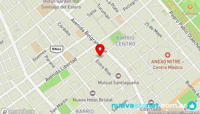 mapa de Estanciero Café Panadería, Pastelería en Santiago del Estero