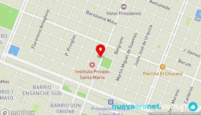 mapa de Éxodo Panadería en Sáenz Peña