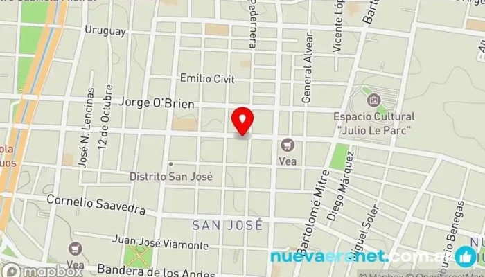 mapa de Fábrica de Alfajores y Galletitas AN-BI S.A. Tienda de galletas en San José