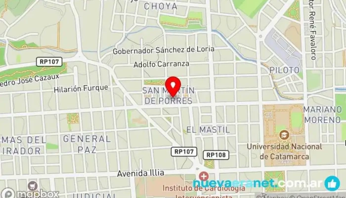 mapa de Flia Quiroga Pastelería en San Fernando del Valle de Catamarca