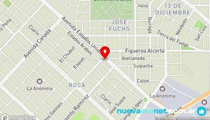 mapa de Flor de Pan Panadería, Restaurante de comida sin gluten en Comodoro Rivadavia