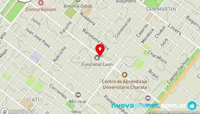 mapa de Funcional León S.A. Supermercado en Charata