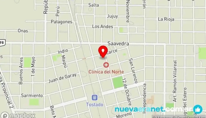 mapa de Ganaderos de Ceres Coop Ltda Comercio en Tostado