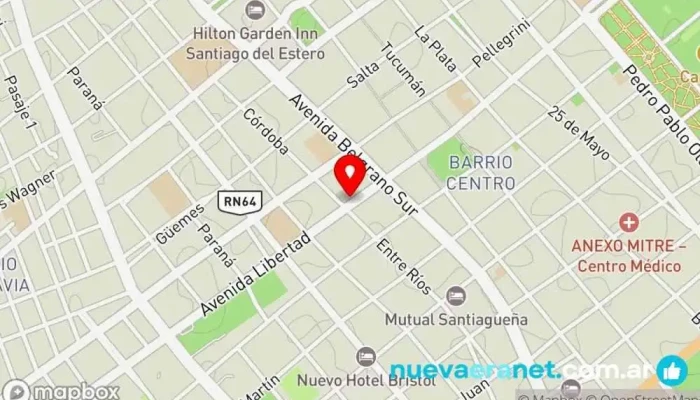 mapa de GEMSA Santiago del Estero Concesionario Chevrolet, Taller de reparación de automóviles, Tienda de repuestos para automóviles en Santiago del Estero