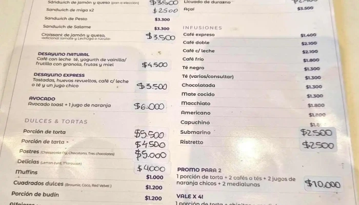 Genovesa Pasteleria Carta - Posadas