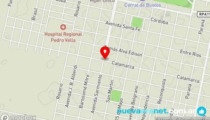 mapa de Glase Panaderia Panadería en Corral de Bustos-Ifflinger